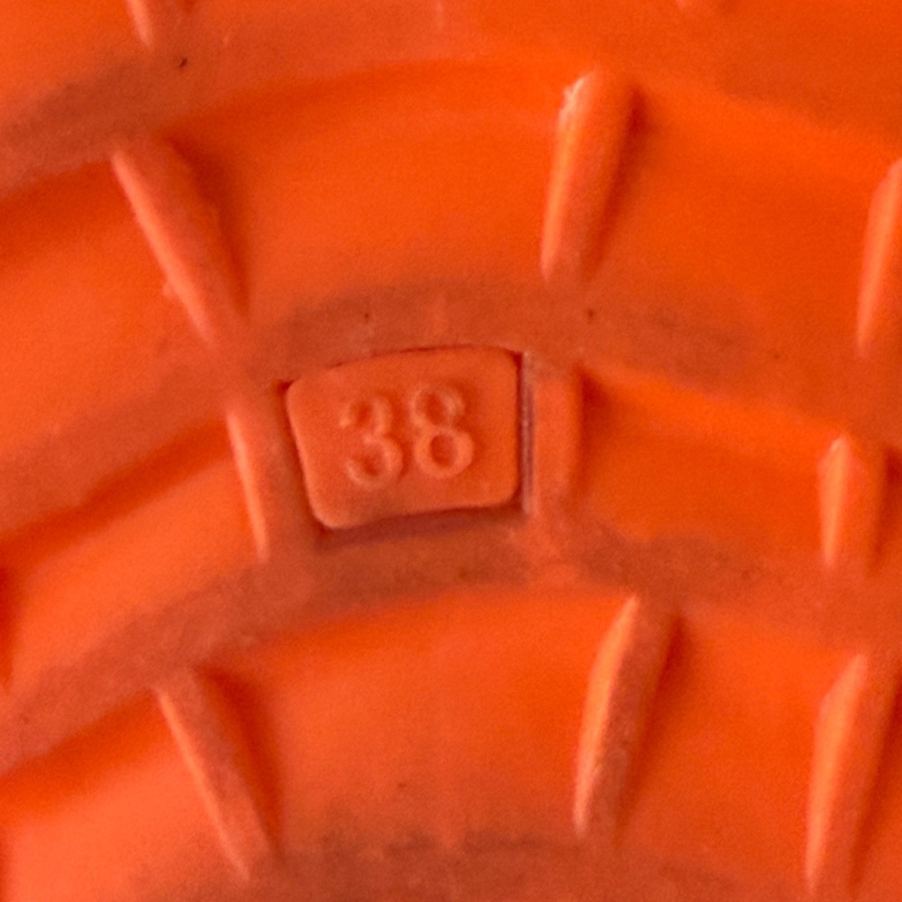 Women Leisure Flying Weave Neon Orange Color Contrast Sneakers Size 7.5 - Picture 7 of 10
